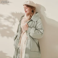 artka 2021 winter new women scarf elegant soft wool warm knitted shawl single button hollow out long scarf wb22019q