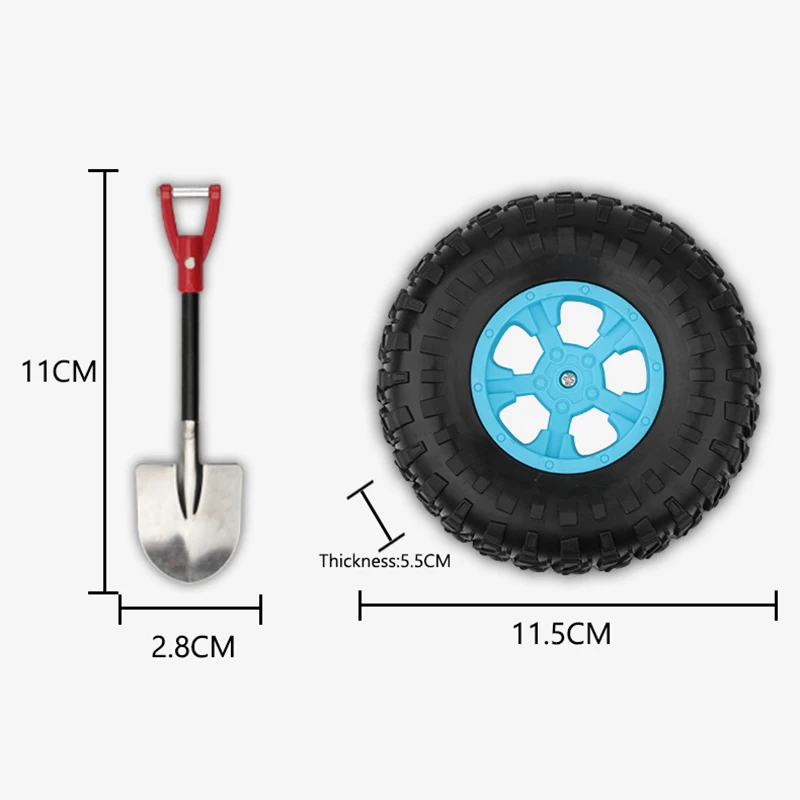 

Hot Mini Spared Tires Cute Wheels With Mini Shovel Antenna Vehicle Exterior Accessories Car Exterior Road Decorations
