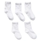 Хлопковые однотонные Дышащие носки белого цвета для мальчиков и девочек, 5 пар