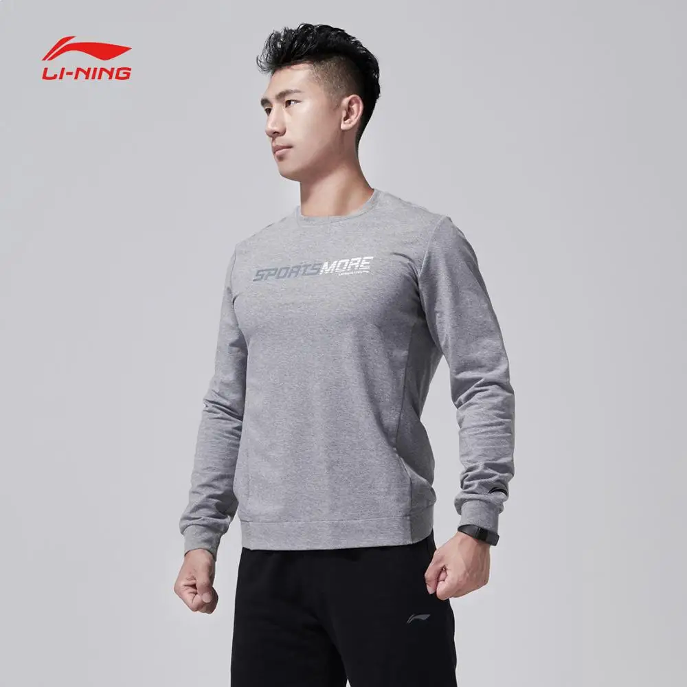 Li-Ning мужской тренировочный свитер с капюшоном из 82% хлопка, 15% полиэстера, 3% спандекса, спортивные топы AWDN339 MWW1403