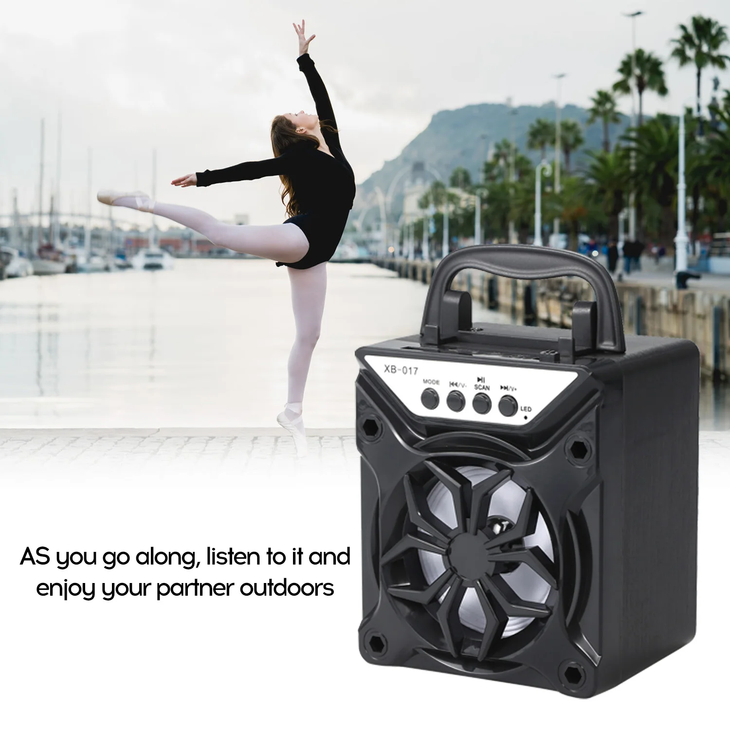 Портативный уличный динамик BT с поддержкой tf карты квадратное танцевальное