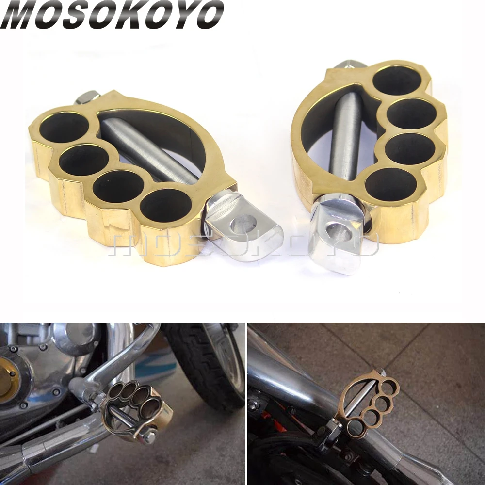

Motorcycle Brass Foogpegs Footrest Male Mount Foot Pegs For Harley Iron 883 Sportster Touring Cafe Racer Bobber Chopper XL1200