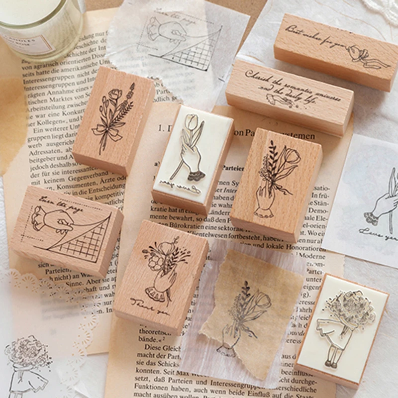 XINAHER винтажная девушка цветок жест украшение штамп для скрапбукинга