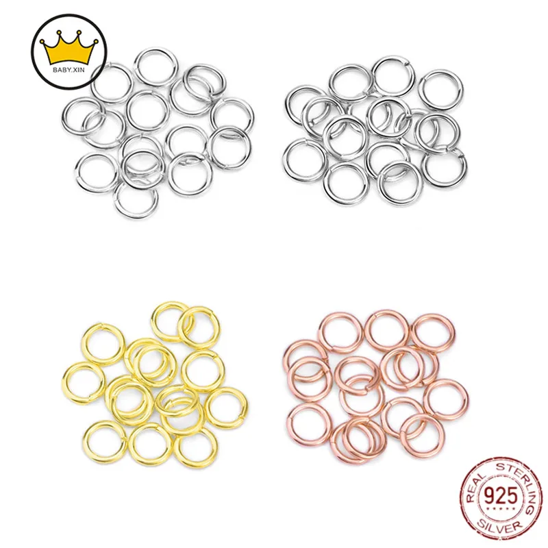 

Соединительные кольца из серебра 925 пробы, 3/3, 5/4/5 мм, 50 шт.