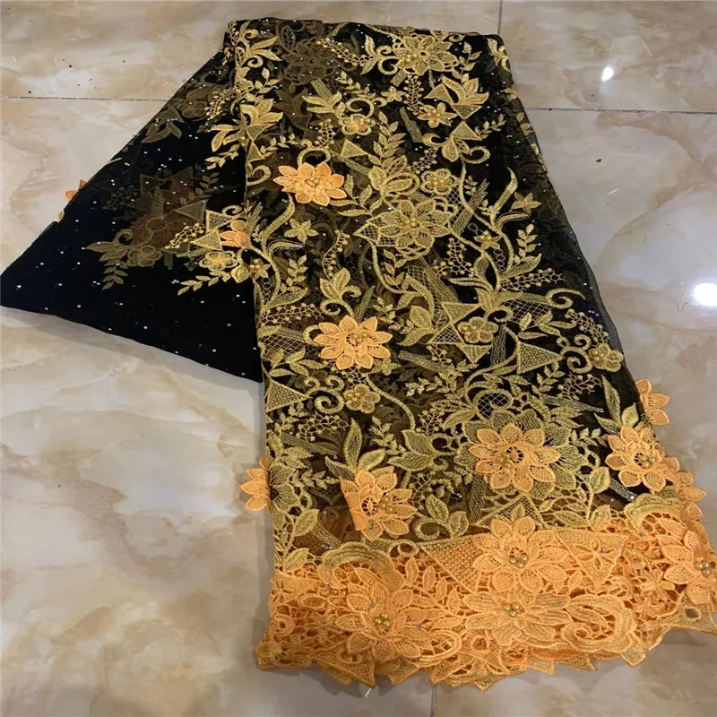 

Free shipping 5yards per piece embroidered vines pattern with beads and stones Tulle Lace Fabric CD225 -21