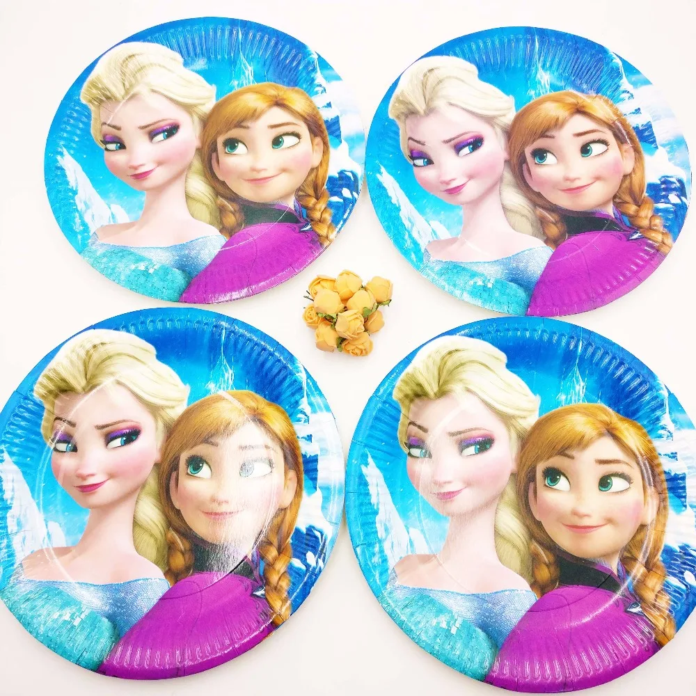 10 шт./компл. 7 дюймов с рисунками персонажей Эльза и Анна пластина для детей