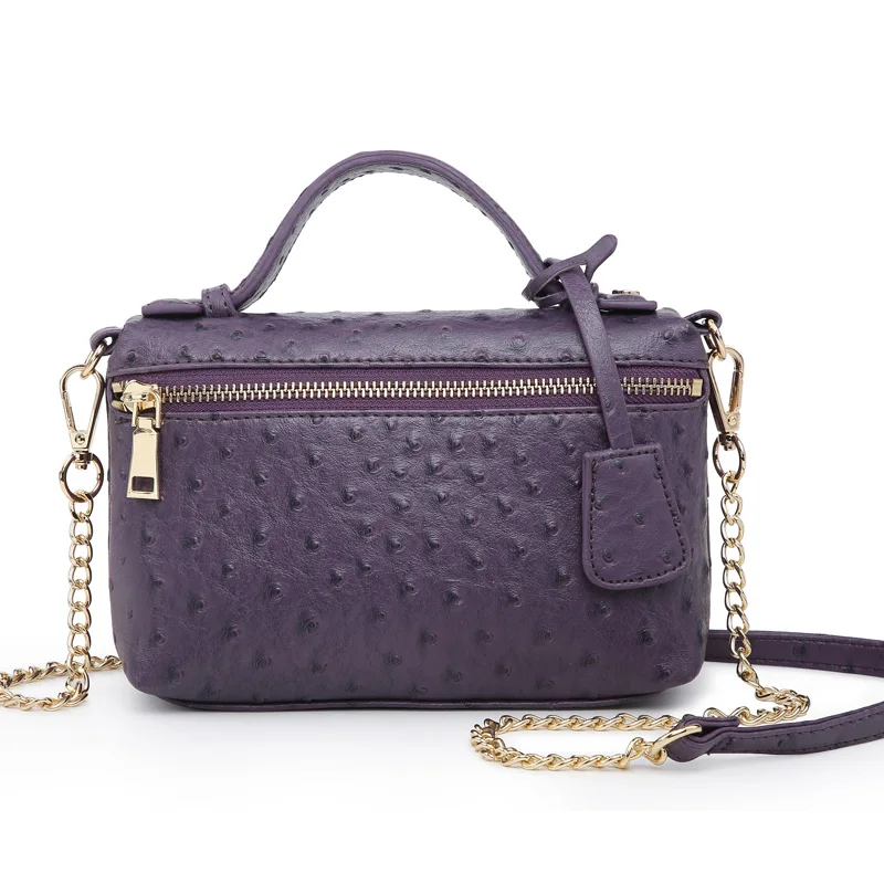Ostrich Purple Классический страуса кожаная сумка от китайской фабрики ретро мягкая кожаная сумка клатч вечерняя сумочка; BS010 Для женщин; мужские лоферы под кожу питона Женская сумочка для вечерние - Цвет: Ostrich Purple