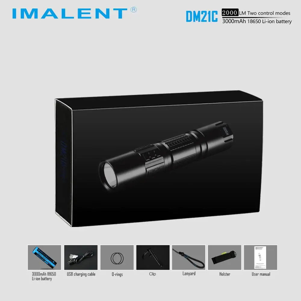 IMALENT DM21C тактический фонарь Магнитный USB Перезаряжаемый O светодиодный дисплей XHP