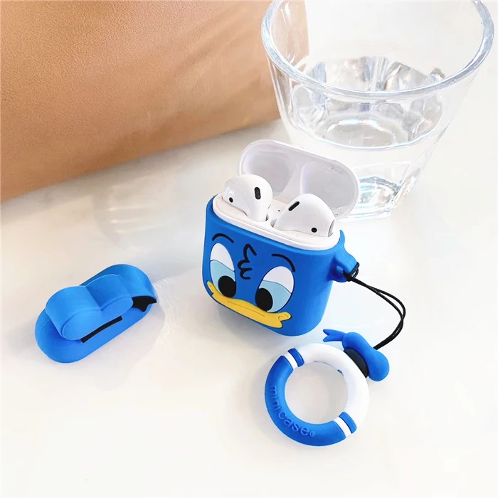 Для AirPods 2 Чехол с милым рисунком Микки из мультфильма беспроводной Bluetooth чехол для наушников для iPhone наушники Air Pods 1 Зарядная Коробка Чехол