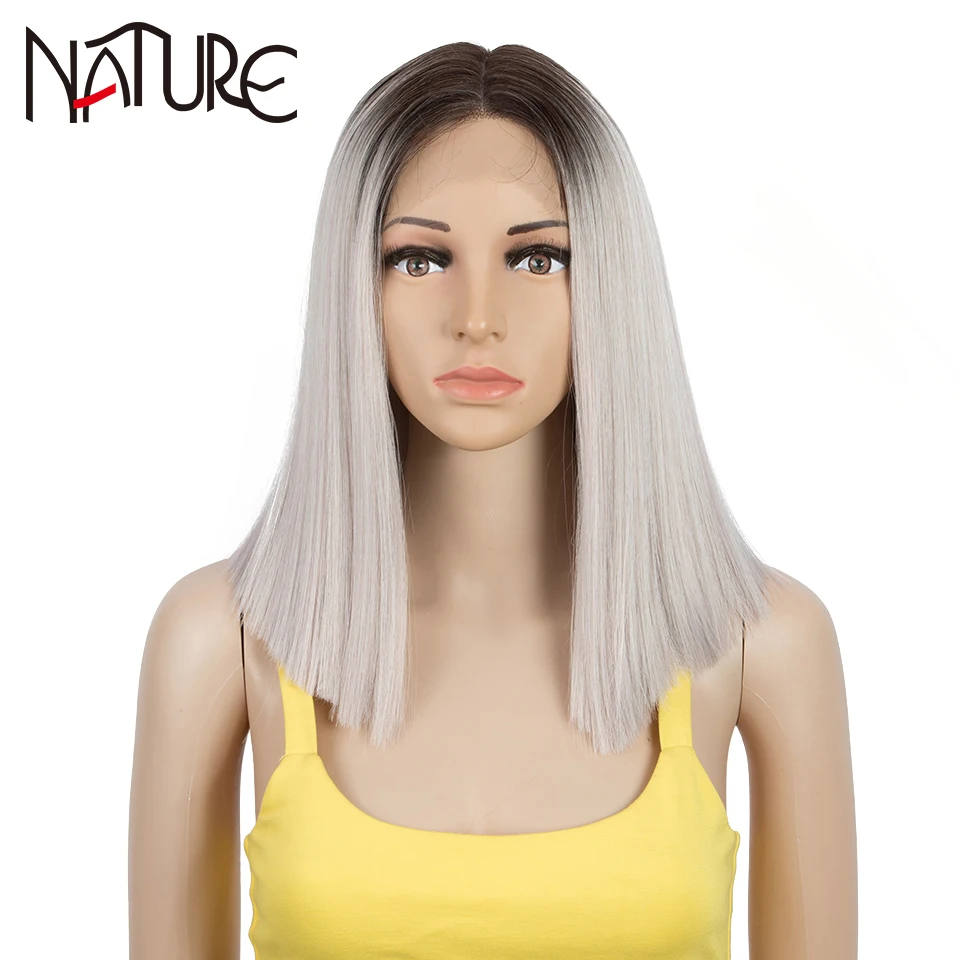 

Nature 14 Inch Bob Wigs Straight Hair Short Wigs For Women Scalp Wigs Cosplay Heat Resistant Fake Hair Synthetic Free Shipping