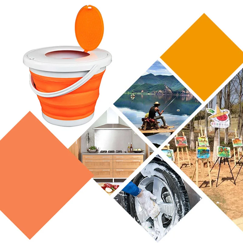 Складное пластиковое ведро рыболовное портативное напольное путешествие ведра