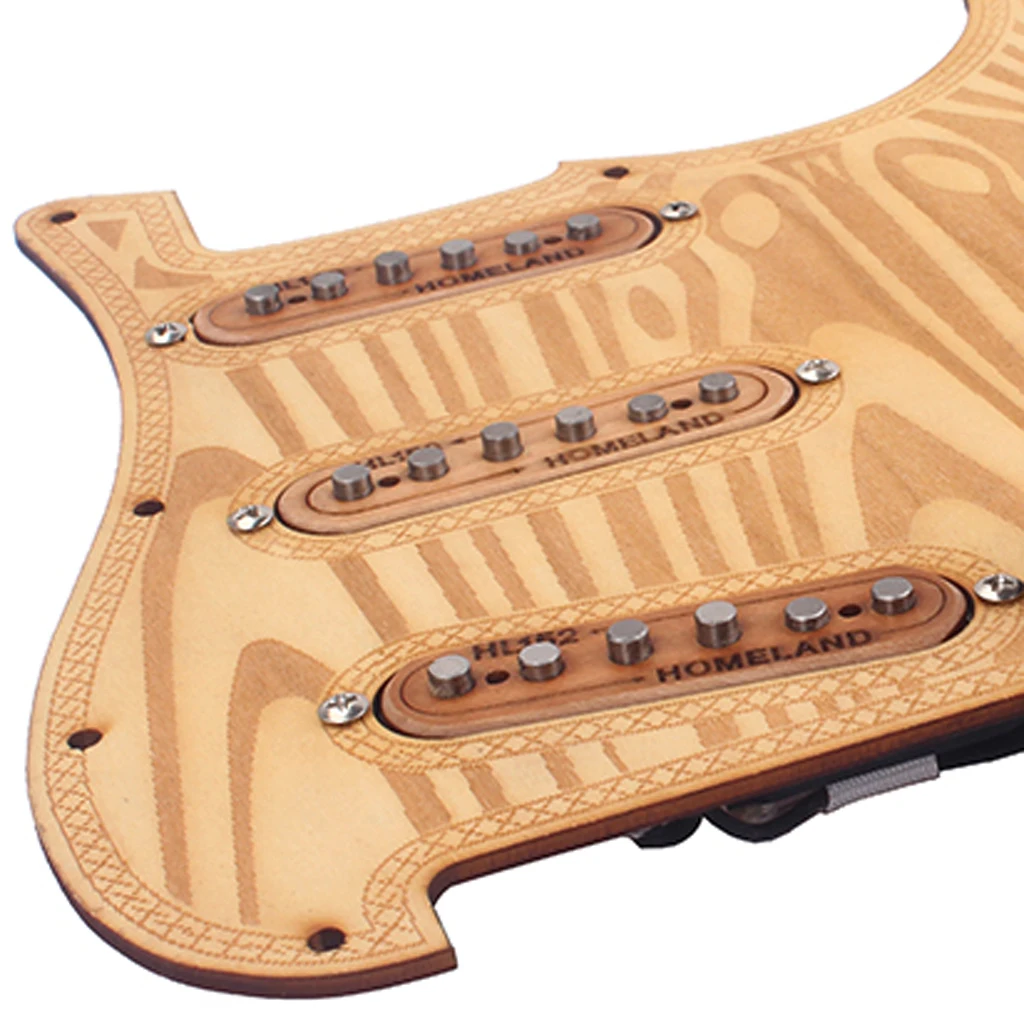 

1 Pack Pickguard Prewired-Loaded SSS Maple Wood Alnico V For Electric Guitar