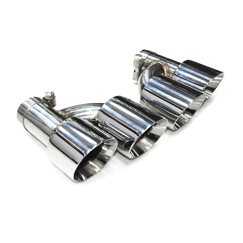 

1 Pair H Shape Exhaust Tip Car Universal Exhaust Pipe Stainless Steel Muffler Tips 60mm Inlet Nozzle Exhaust System