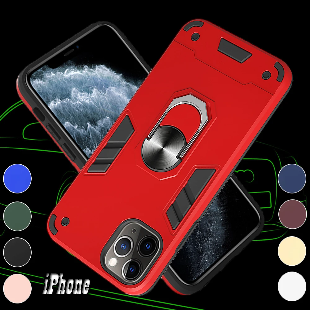 Вращающаяся подставка Магнитный противоударный защитный чехол для iPhone 11 Pro Max 7 8