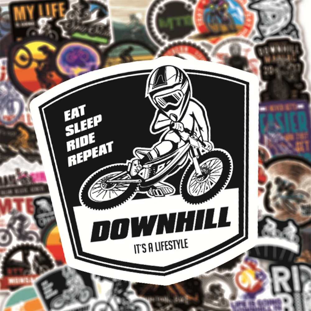 1050100pcs mtb mountain bike stickers bicycle laptop guitar fridge luggage waterproof graffiti sticker decal kid classic toys free global shipping