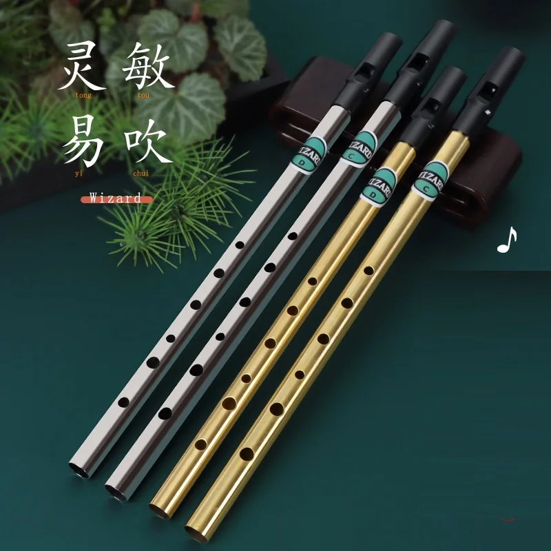 Латунный ирландский свисток с ключом C/D Ирландская канавка жестяной Пенни 6