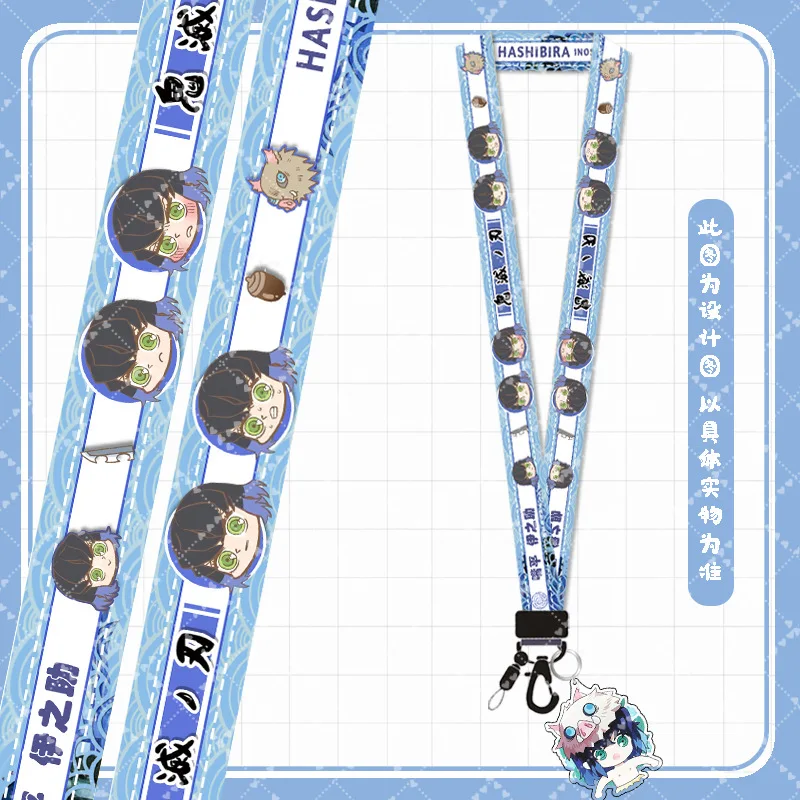 

Anime Demon Slayer Acrylic Keychain Cute Brinco Blade of Ghost Kamado Tanjirou Cosplay Pompom mobile phone lanyard Keyring
