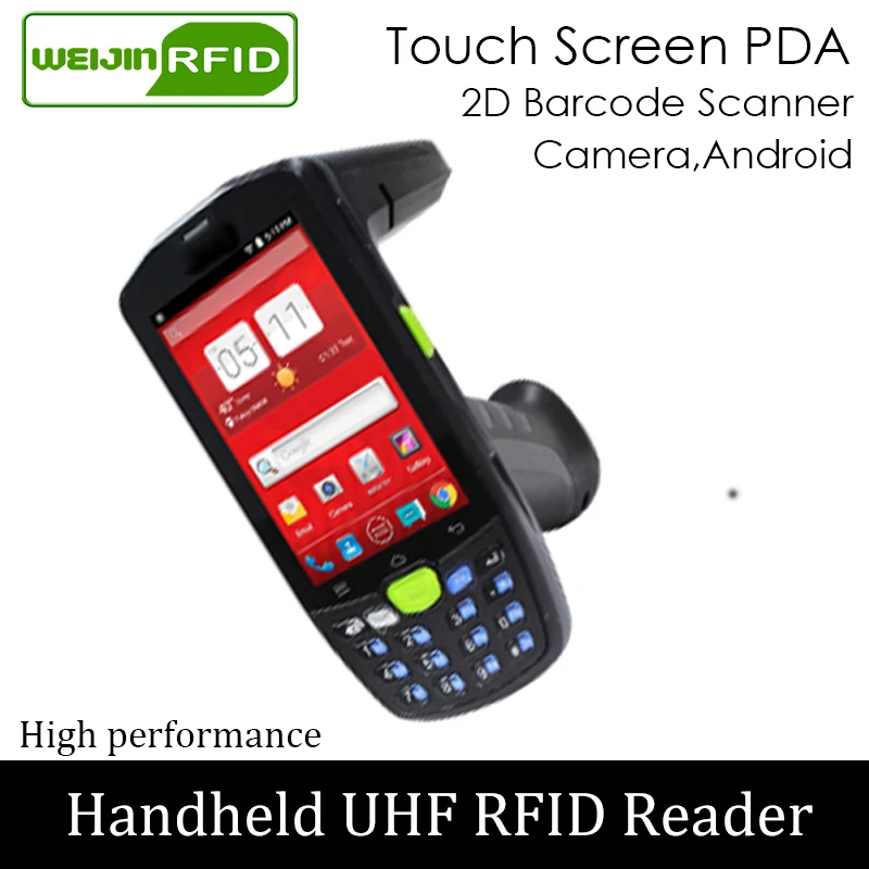 

handheld reader UHF RFID 4G PDA portable encoder EPC C1G2 ISO18000 6c Mobile phone chip tag 2D image scanner writer copier