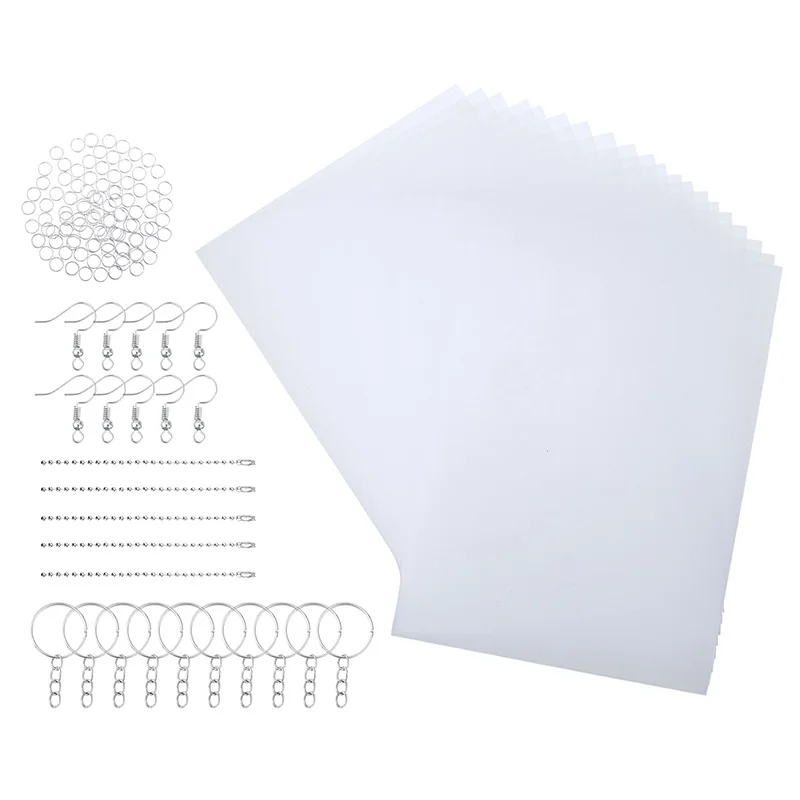 

Новый терм усадочная Пластик листов комплект Shrinky Бумага дырокол, брелки для ключей, поделки своими руками для кнопки ювелирные изделия дел...