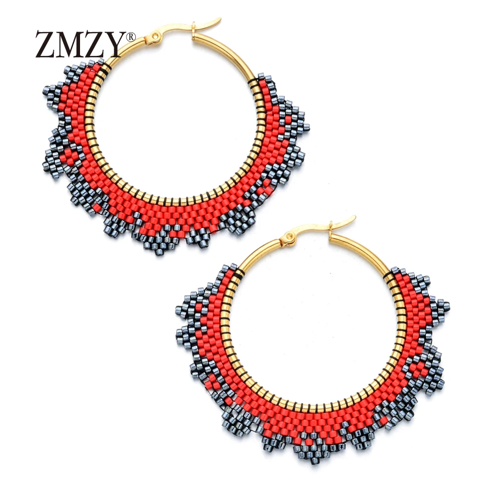 Женские сережки подвески ZMZY большие круглые серьги геометрической формы в стиле