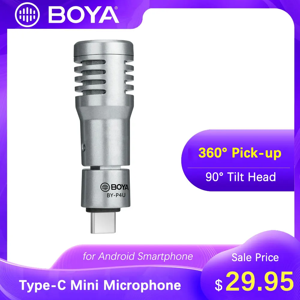 

BOYA Type-C мини-микрофон, всенаправленный конденсаторный микрофон для HUAWEI VIVO OPPO Xiaomi Redmi Android смартфона, видеозаписи