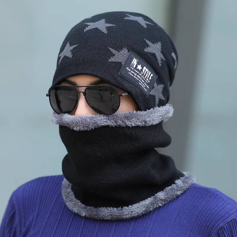 Новинка мужская шапка шарф коралловые флисовые колпачки для мужчин и женщин