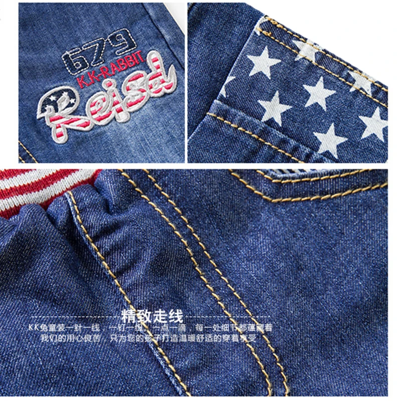 От 2 до 7 лет детские зимние штаны с шерстяной подкладкой джинсовые брюки для