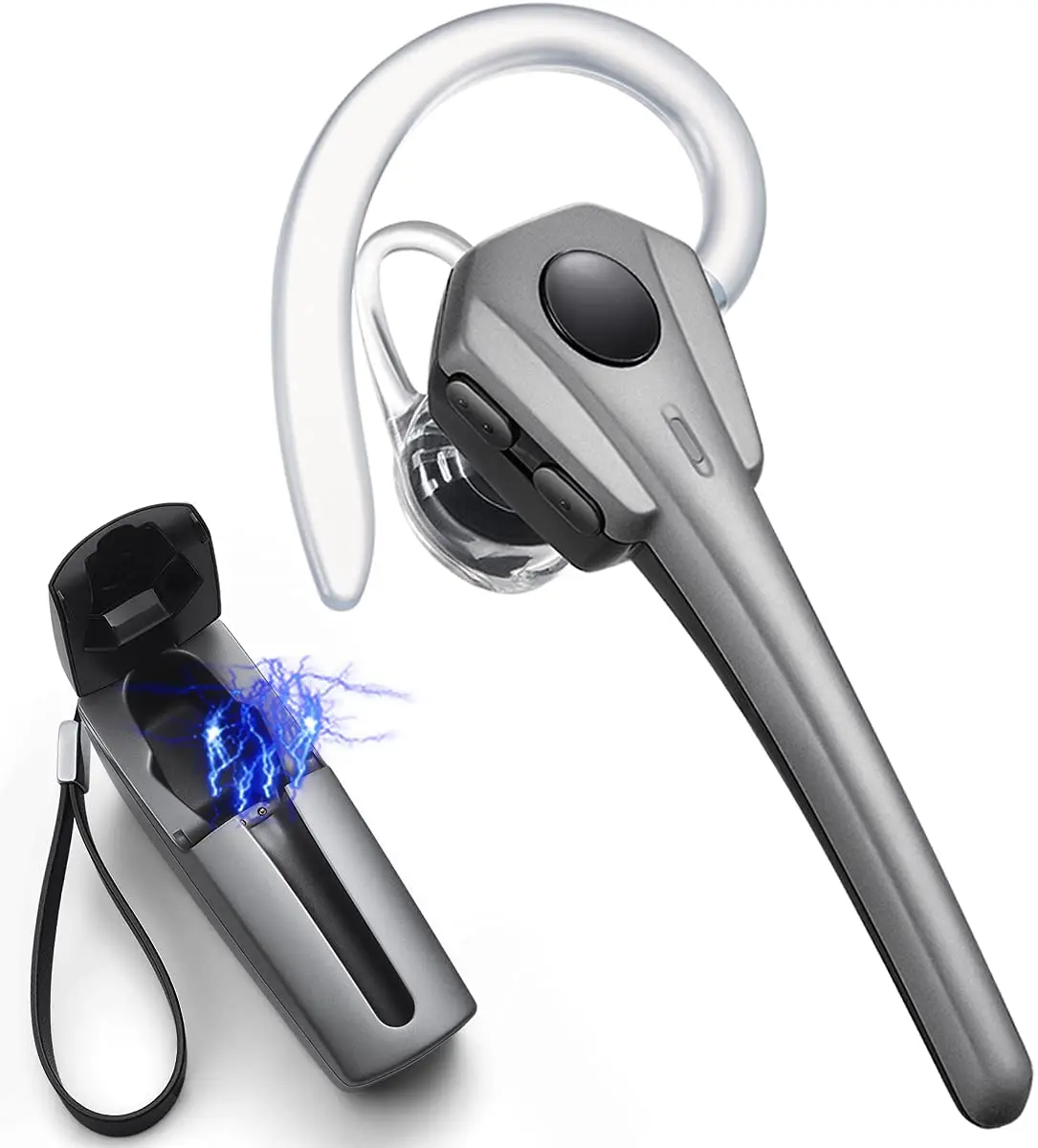 

Bluetooth-гарнитура, Angteela Bluetooth-наушник 27 часов воспроизведения V5.0 с зарядным чехлом, беспроводной наушник с громкой связью