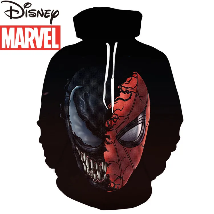 

Disney Marvel Avengers Venom Deadpool Long Sleeve Hooded 3D Printed Cosplay Film Peripheral Sweater Hooded Men's Women's Wear