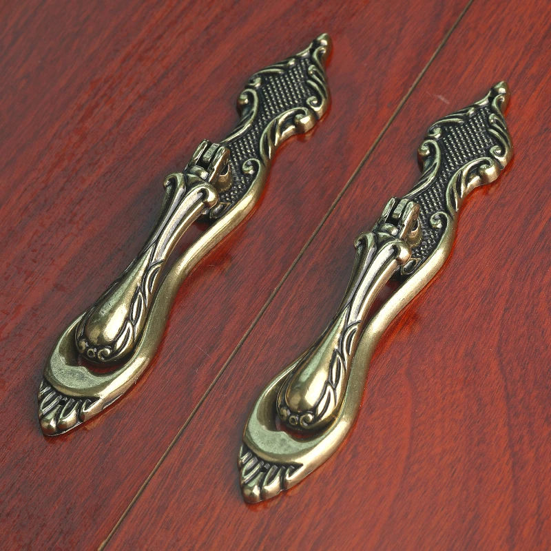 

European retro style kitchen cabinet dresser door handle bronze drop Pendant cupboard w wardrobe bathroom cabinet pull knob