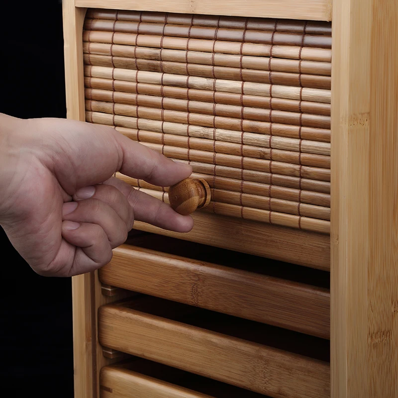 9 слоев высокой емкости из бамбука и дерева ПУ эр Чай торт шкафчик для хранения