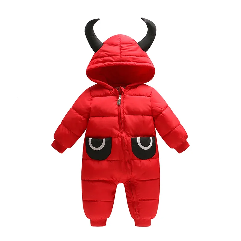 

Baby Boy Girl Clothes 2020 New Born Winter Hooded Rompers Thick Cotton Outfit Newborn Jumpsuit Children Costume Toddler Romper