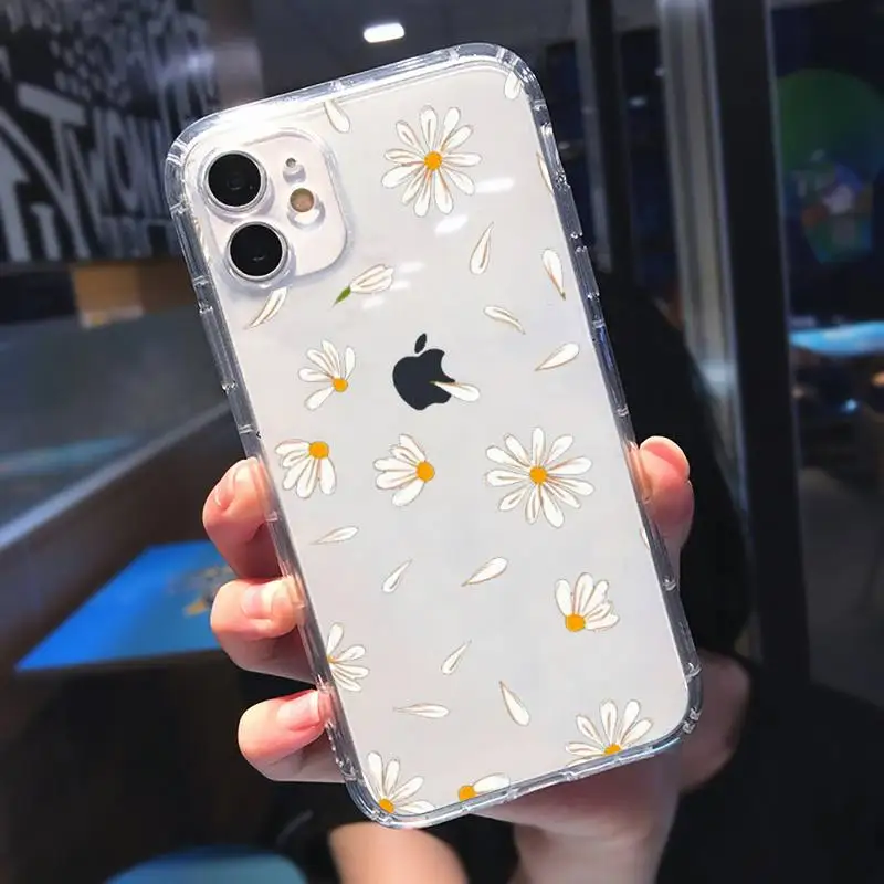 

Summer daisy flowers fashion Phone Case Transparent for iPhone 11 12 mini pro XS MAX 8 7 6 6S Plus X 5S SE 2020 XR