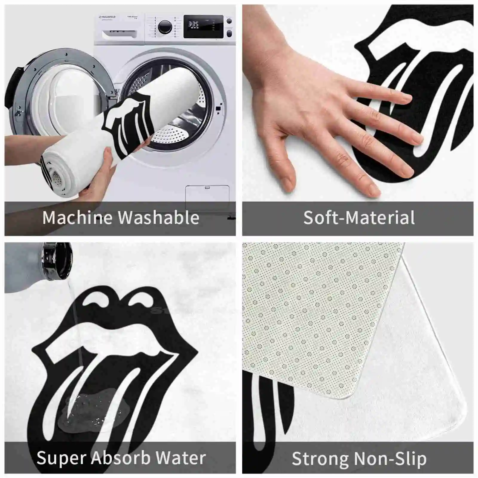 3D товары для дома коврик с черным камнем ног перекрестными роликами светящийся в