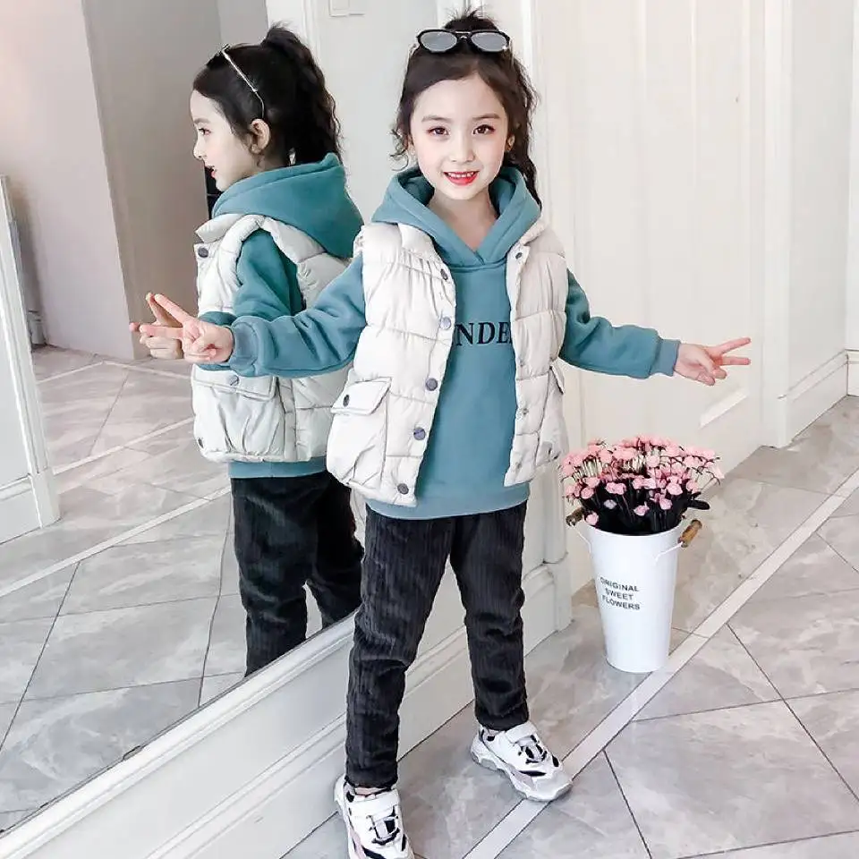 Комплекты одежды для маленьких девочек зимний теплый повседневный спортивный