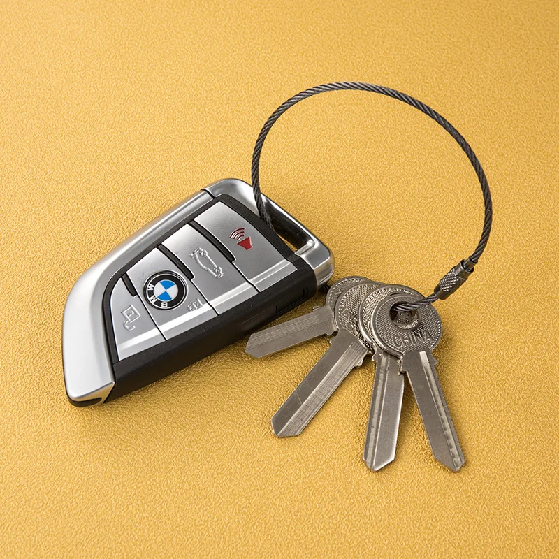 

Boxed [ 20 Sets ] Wire Rope Ring Keychain Pendant DIY Material Simple Car Chain Accessories