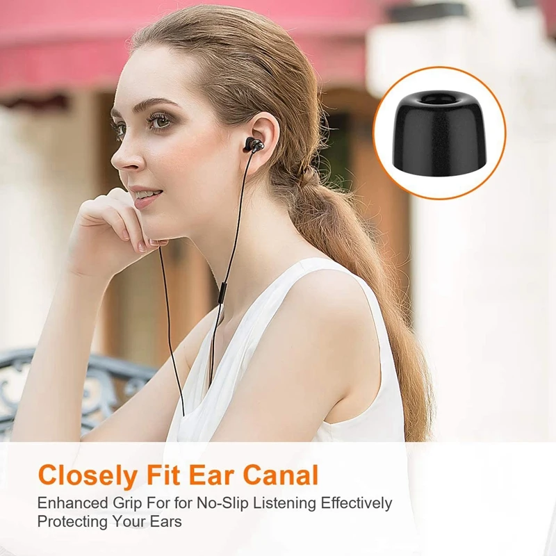 

Earphone Tips Earbud Tips Memory Foam Earbud Tips for 4.5mm-6.3mm Earphones 6Pairs Black S/M/L