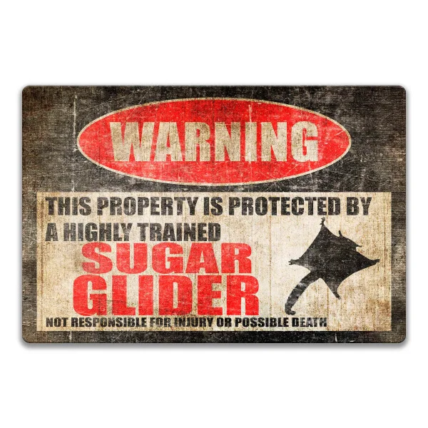 

Sugar Glider Sign Pet Sugar Glider Sign Warning Danger Metal Tin Sign Vintage Tin Metal Sign