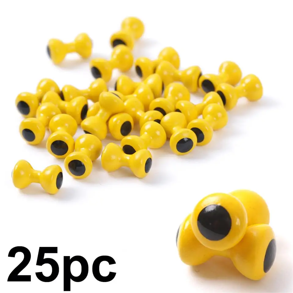 Yellow-25pc Maximumcatch 25 шт. окрашенные свинцовые глаза мухобойка бусины гантели мухобойка материал - Цвет: Yellow-25pc