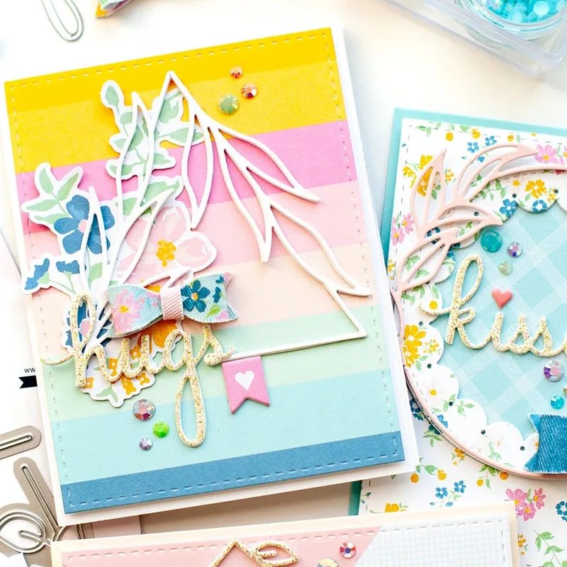 Красивые листья цветок полый фон металлические высечки Сделай Сам Скрапбукинг