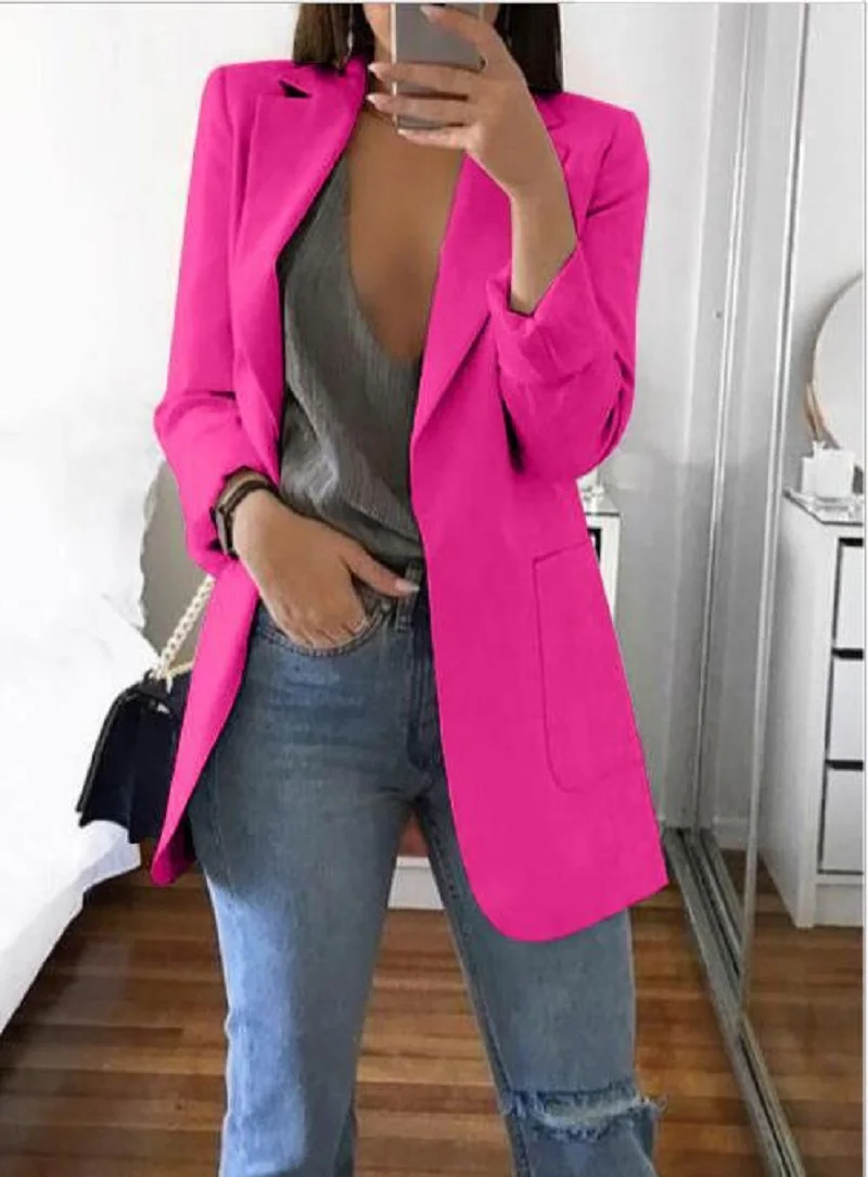 

Classic New Urban Women Clothing 2021 Spring Fashion Lapel Slim Cardigan Temperament Suit Multi-color Women Jacket 512130