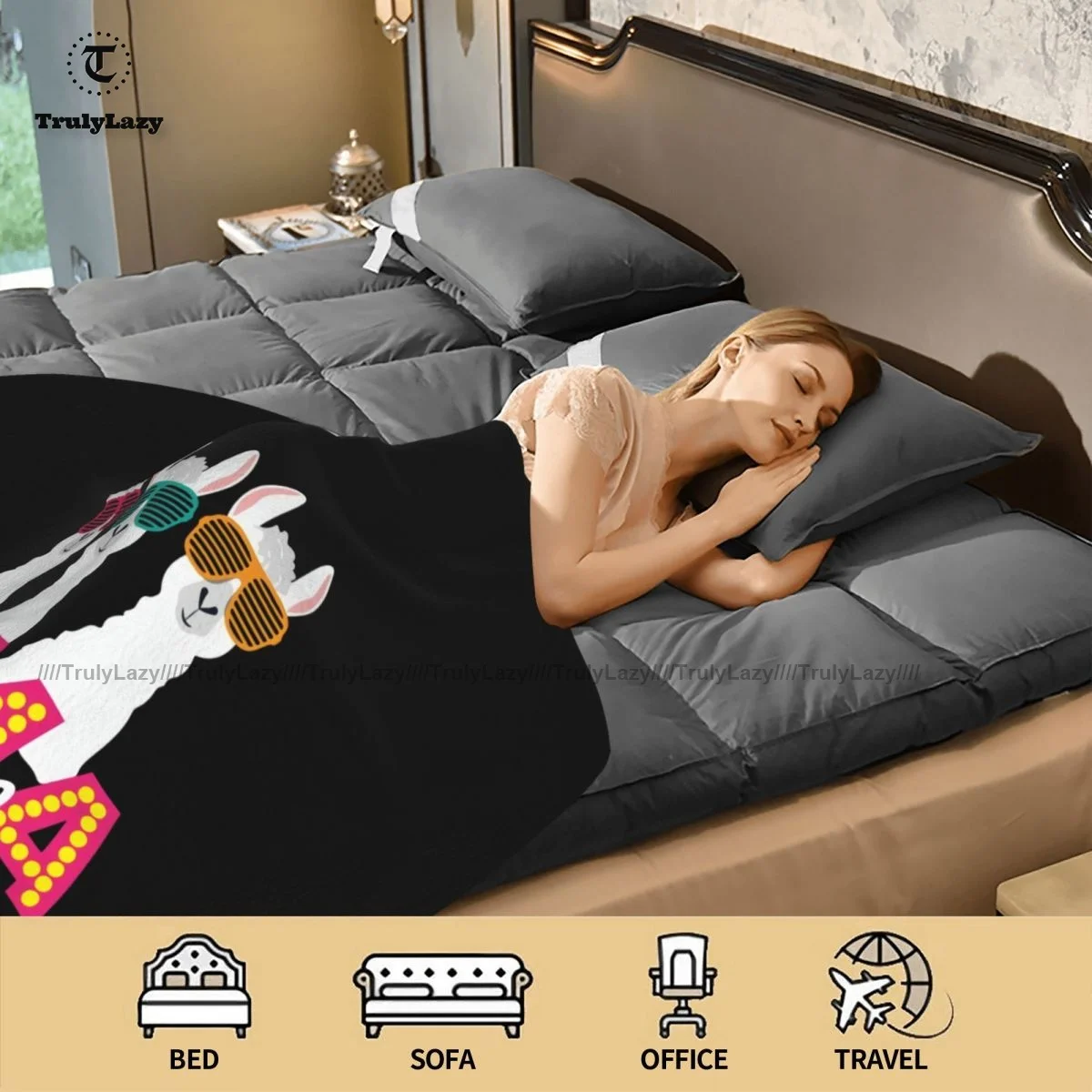 

Alpaca Blanket Fashion Cozy Round Bedspread Fleece Meditation Super Soft Blanket