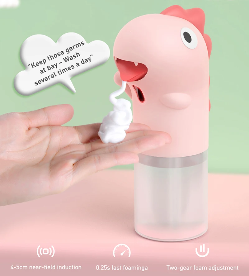 Автоматический диспенсер для жидкого мыла розовый/зеленый ванной и