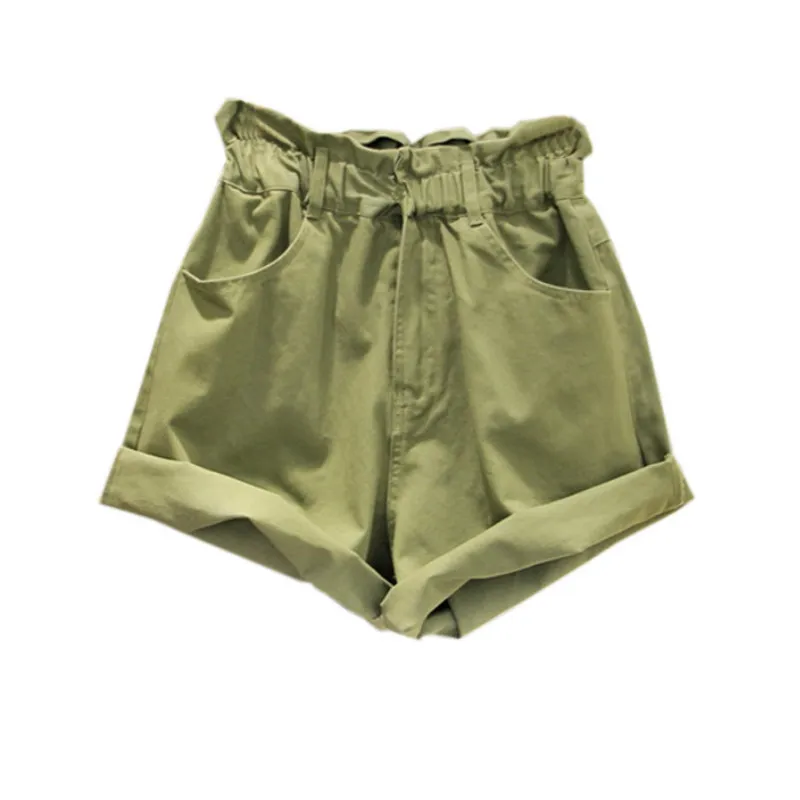 Летние популярные шорты с оборками и высокой талией в Корейском стиле женские