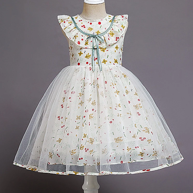 Рождественское платье с вышивкой золотой нитью для девочек элегантное принцессы