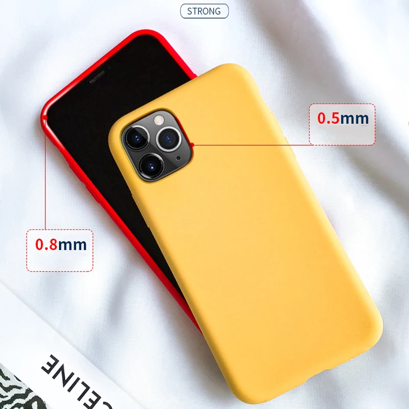 Silicone Case For iPhone 11 Pro Max X XR XS Candy Solid Color Phone 6 6S 7 8 Plus Soft TPU Protective Cover | Мобильные телефоны и