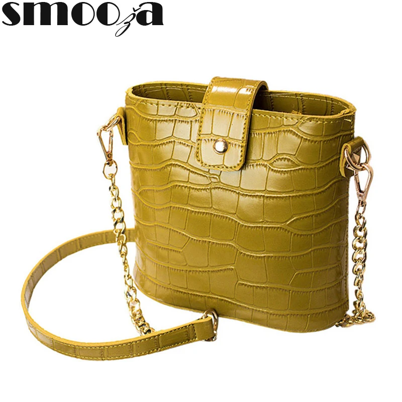 Сумка SMOOZA женская с крокодиловым узором саквояж на плечо цепочкой и застежкой