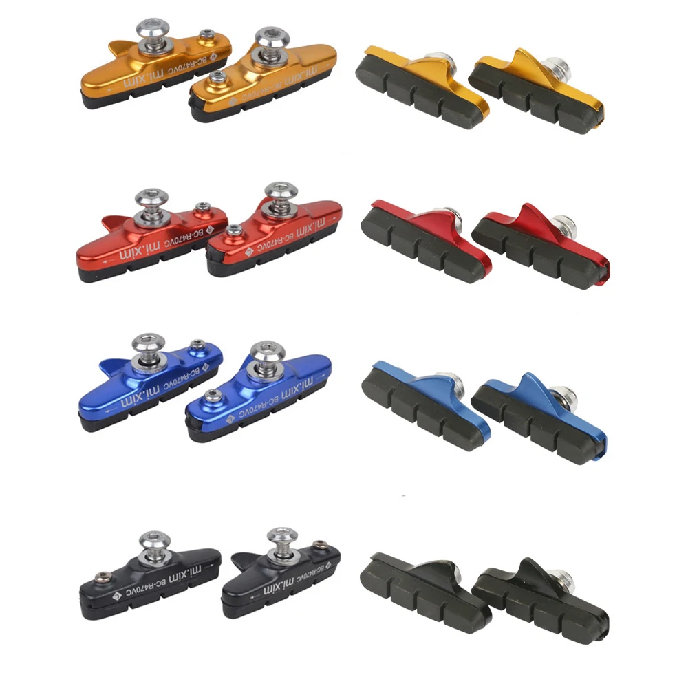 

1 Pair Road Bike C-Brake Pads 55mm Bicycle Brake Pads Bike Accessories Alloy Stainless Steel Wear-resistant Rubber Brake Pads