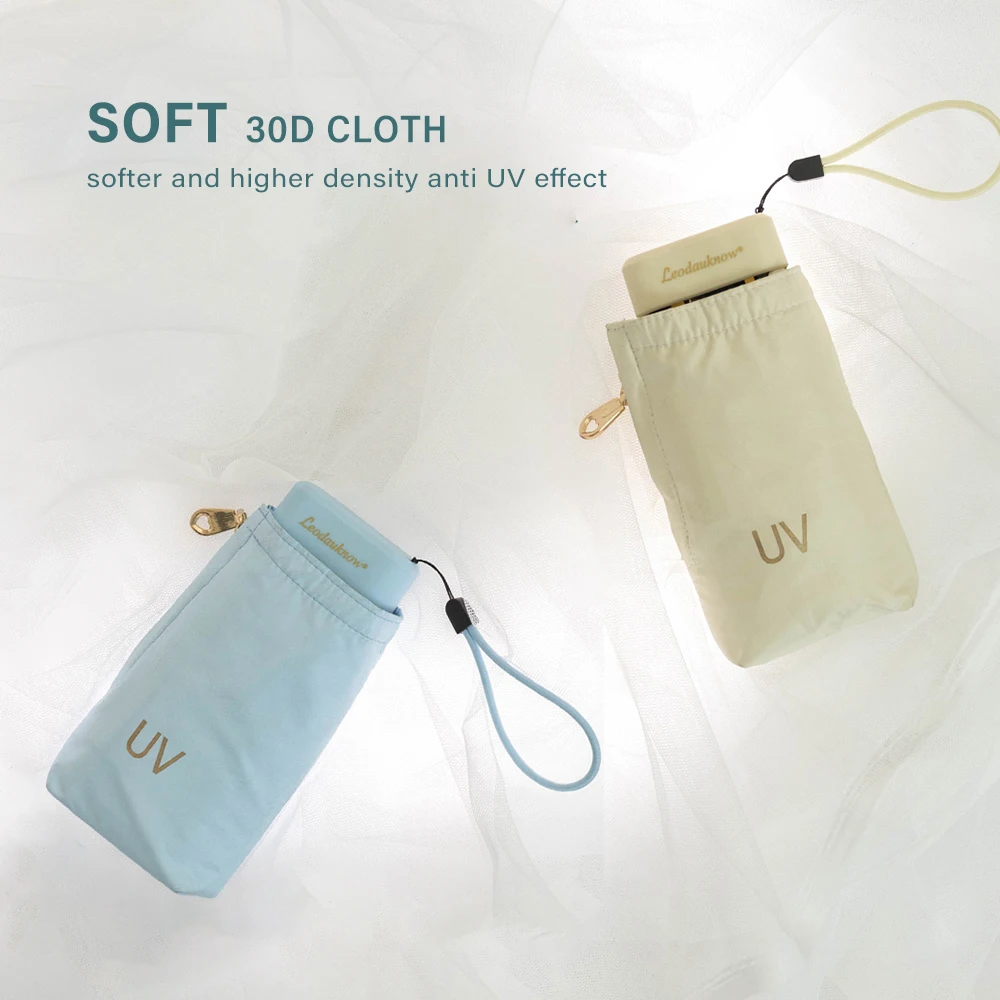 

Brand Mini Clear Umbrella Six Folding Pocket Flat Sun Umbrellas Rain Women Anti UV Parasol Ultralight Girls Small Umbrella