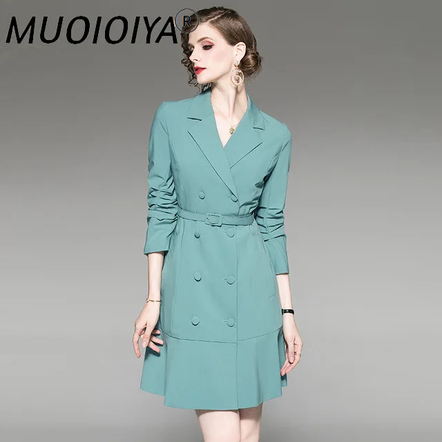 

Женское двубортное платье-блейзер с поясом, элегантное винтажное облегающее офисное платье для работы, весна-осень-зима